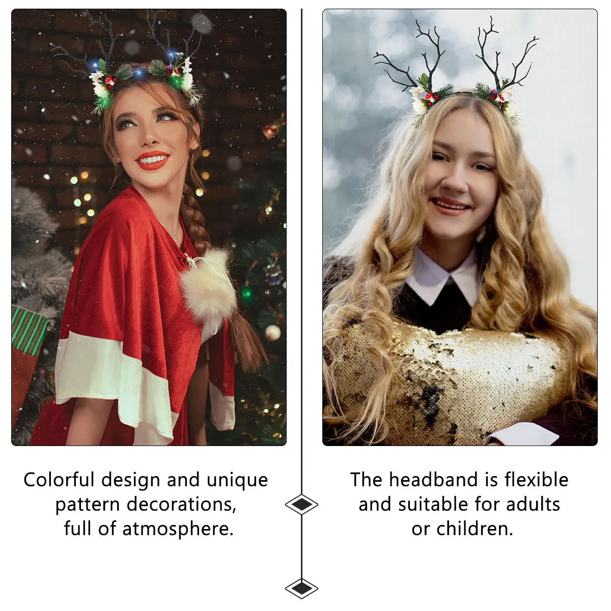 Luminous Antler Headband Girls Accessories Christmas Deer Hoop Headdress Hair Band Flexible Design Colorful Patterns Lighting
Luminous Antler Headband Girls Accessories Christmas Deer Hoop Headdress Hair Band Flexible Design Colorful Patterns Lighting