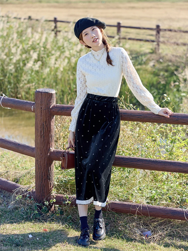 Осенне-зимняя женская кружевная блузка с высоким воротником, на флисовой подкладке, с объемными рукавами, базовый слой, верхняя одежда
Осенне-зимняя женская кружевная блузка с высоким воротником, на флисовой подкладке, с объемными рукавами, базовый слой, верхняя одежда