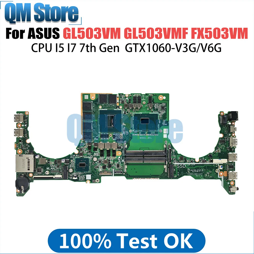 S5AM Notebook Mainboard For ASUS ROG Strix GL503VM GL503VMF FX503VM Laptop Motherboard I5 I7 7th Gen CPU GTX1060 V3G V6G
S5AM Notebook Mainboard For ASUS ROG Strix GL503VM GL503VMF FX503VM Laptop Motherboard I5 I7 7th Gen CPU GTX1060 V3G V6G