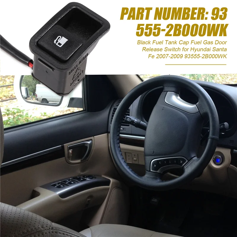 Черная крышка топливного бака, переключатель открывания двери топливного газа для Hyundai Santa Fe 2007-2009 93555-2B000WK-T61C
Черная крышка топливного бака, переключатель открывания двери топливного газа для Hyundai Santa Fe 2007-2009 93555-2B000WK-T61C