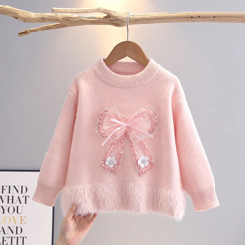 Girls Warm Knitted Sweater Autumn Winter Bow Print Pullover Comfortable Long Sleeved Tops Casual Children Clothing 4-12 Years
Girls Warm Knitted Sweater Autumn Winter Bow Print Pullover Comfortable Long Sleeved Tops Casual Children Clothing 4-12 Years