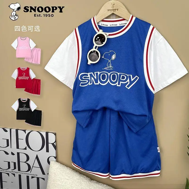 Kawaii Snoopy Cartoon Cute Children's Summer Set Sportswear Quick Drying Basketball Shirt Short Sleeve Jersey Thin Style
Kawaii Snoopy Cartoon Cute Children's Summer Set Sportswear Quick Drying Basketball Shirt Short Sleeve Jersey Thin Style