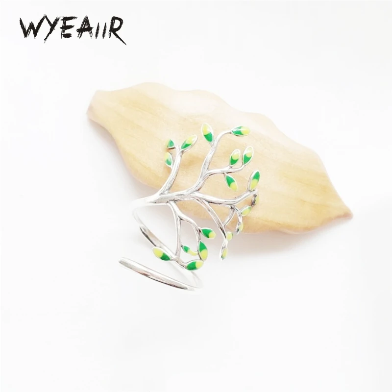 WYEAIIR 925 Sterling Silver Green Drip Glaze Leaves Branches Jewelry Resizable Opening Female Ring
WYEAIIR 925 Sterling Silver Green Drip Glaze Leaves Branches Jewelry Resizable Opening Female Ring