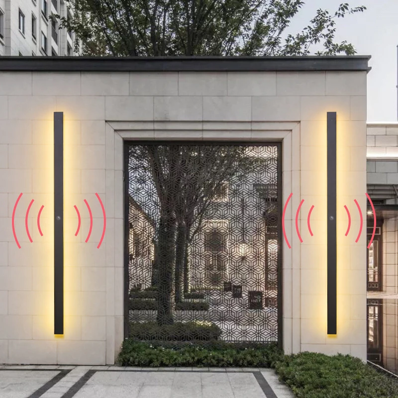 Современный водонепроницаемый уличный светодиодный настенный светильник с длинной полосой, датчик движения, наружное освещение, освещение для крыльца, балкон, садовые светильники, настенный светильник
Современный водонепроницаемый уличный светодиодный настенный светильник с длинной полосой, датчик движения, наружное освещение, освещение для крыльца, балкон, садовые светильники, настенный светильник