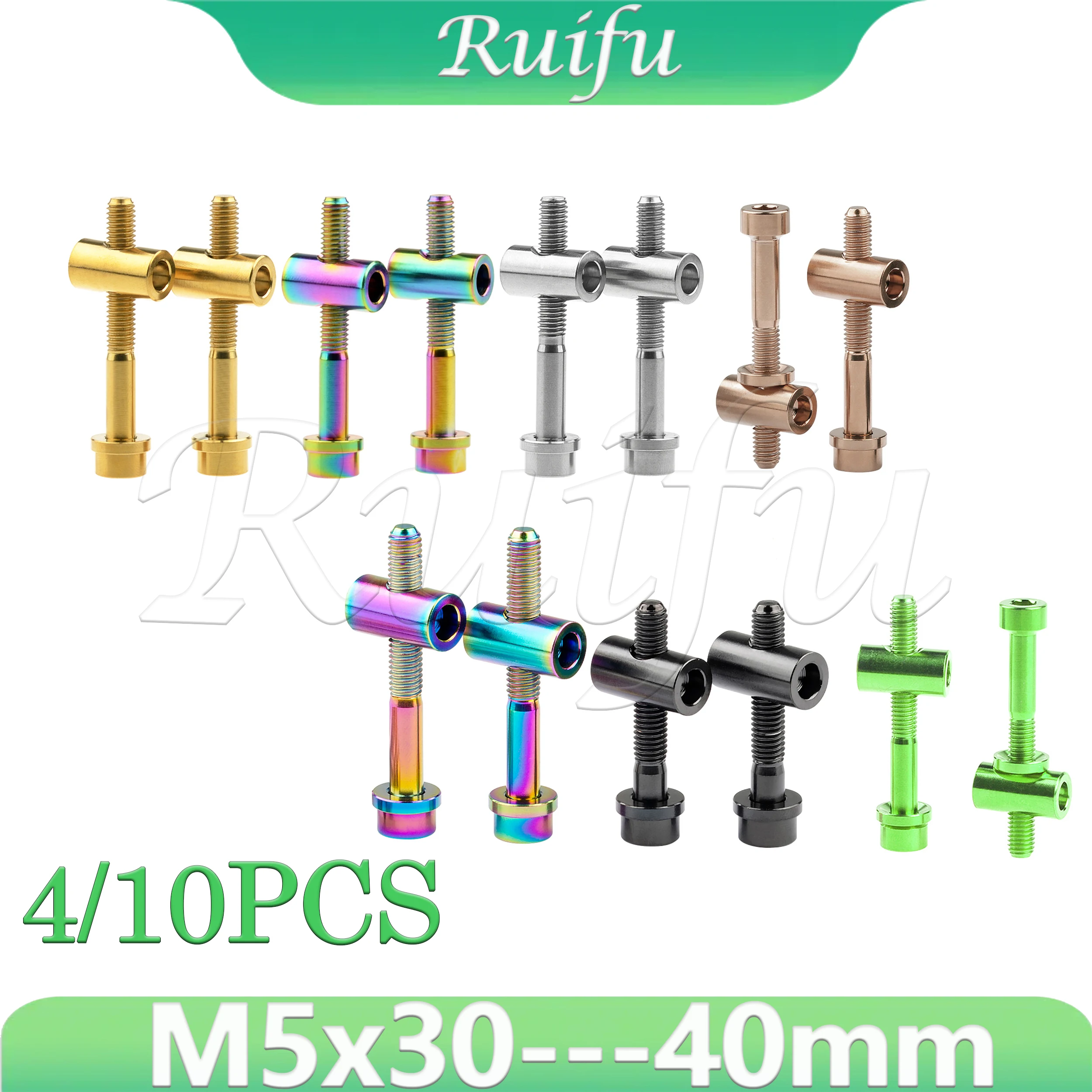 Ruifu Titanium Bolt 4/10PCS M5x30/40mm Bicycle Seatpost Screw Nut Washer Set for Bike Seat Post Tube Saddle Fixing Ti Parts
Ruifu Titanium Bolt 4/10PCS M5x30/40mm Bicycle Seatpost Screw Nut Washer Set for Bike Seat Post Tube Saddle Fixing Ti Parts
