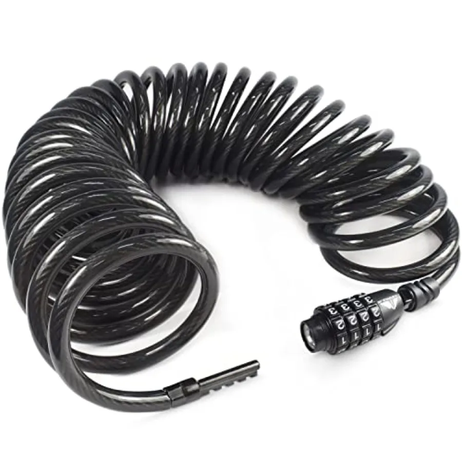Combination Bike Lock Cable- 3/8 inch 5FT,,, 25FT Resettable Combination Lock, Anti-Theft Coiled Secutiry Cable for Bicycles, K
Combination Bike Lock Cable- 3/8 inch 5FT,,, 25FT Resettable Combination Lock, Anti-Theft Coiled Secutiry Cable for Bicycles, K