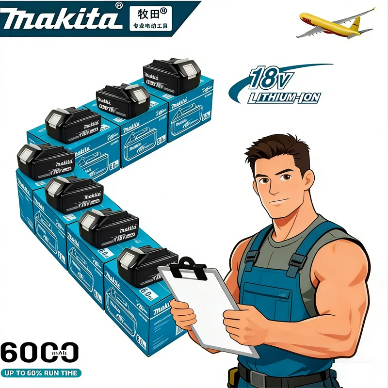 100% Original Makita 18V 6.0Ah battery, for Makita BL1830, BL1830B, BL1840 ,BL1840B ,BL1850 BL1860B power tools battery
100% Original Makita 18V 6.0Ah battery, for Makita BL1830, BL1830B, BL1840 ,BL1840B ,BL1850 BL1860B power tools battery