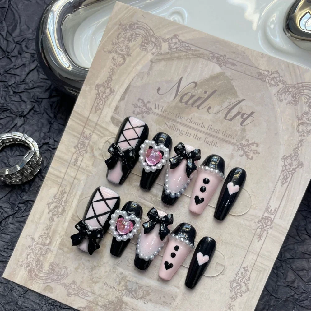 Sweet Cool Style Babes Lace Bow Nail Patch Handmade Fake Nails Stickers Wearing Nail Piece Finished Product Detachable
Sweet Cool Style Babes Lace Bow Nail Patch Handmade Fake Nails Stickers Wearing Nail Piece Finished Product Detachable