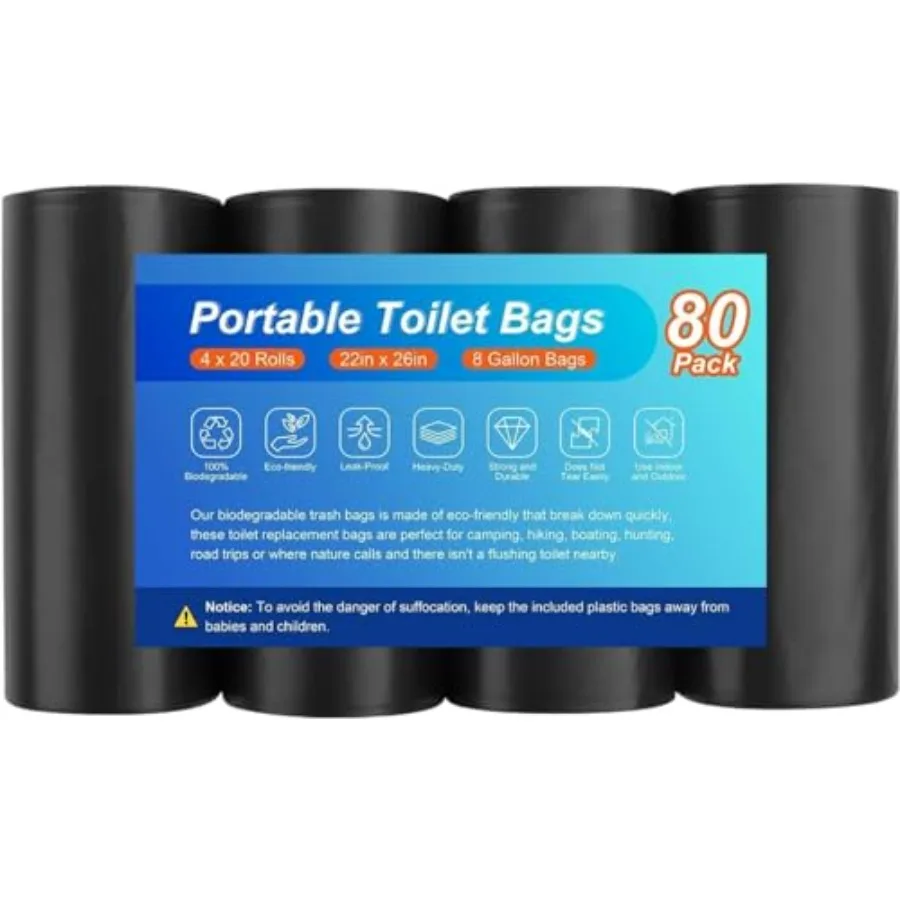 80 Portable Camping Toilet Bags, Biodegradable Porta Potty Bucket Toilet Bags, 8 Gallon Compostable Thickened Trash Garbage Bag
80 Portable Camping Toilet Bags, Biodegradable Porta Potty Bucket Toilet Bags, 8 Gallon Compostable Thickened Trash Garbage Bag