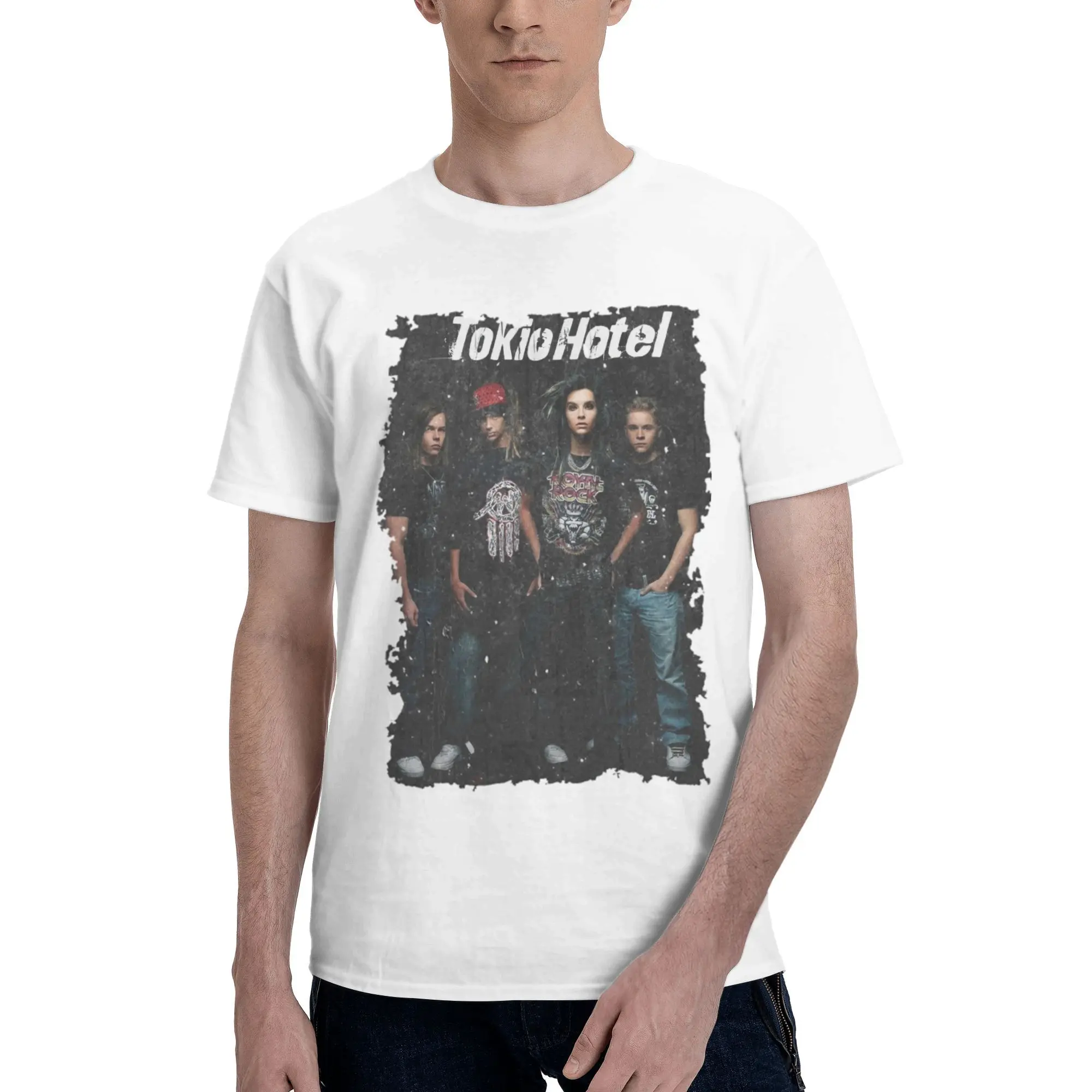 Мужская футболка Tokio Hotel Rock Band на заказ, хлопковые футболки с короткими рукавами, классическая футболка, повседневные музыкальные футболки, облегающая одежда 
Мужская футболка Tokio Hotel Rock Band на заказ, хлопковые футболки с короткими рукавами, классическая футболка, повседневные музыкальные футболки, облегающая одежда