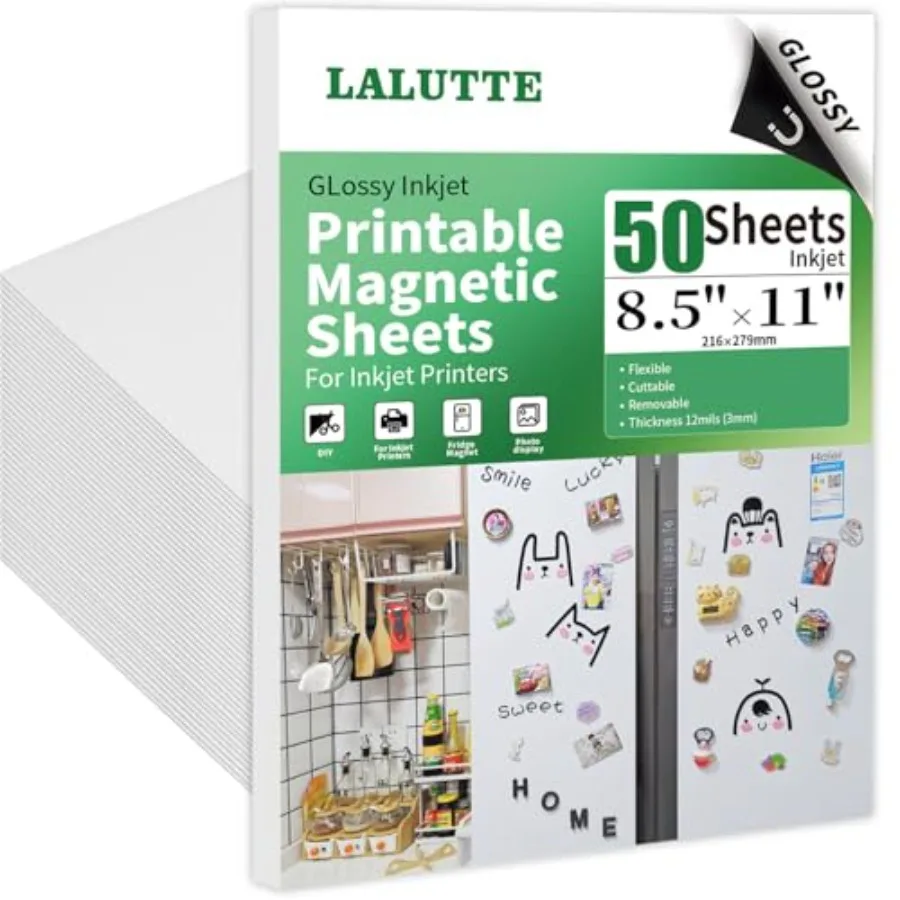 50 Sheets Printable Magnetic Sheets 8.5x11 Inch for Inkjet Printers Glossy White Magnetic Print Paper 12mil Thickness Flexible
50 Sheets Printable Magnetic Sheets 8.5x11 Inch for Inkjet Printers Glossy White Magnetic Print Paper 12mil Thickness Flexible