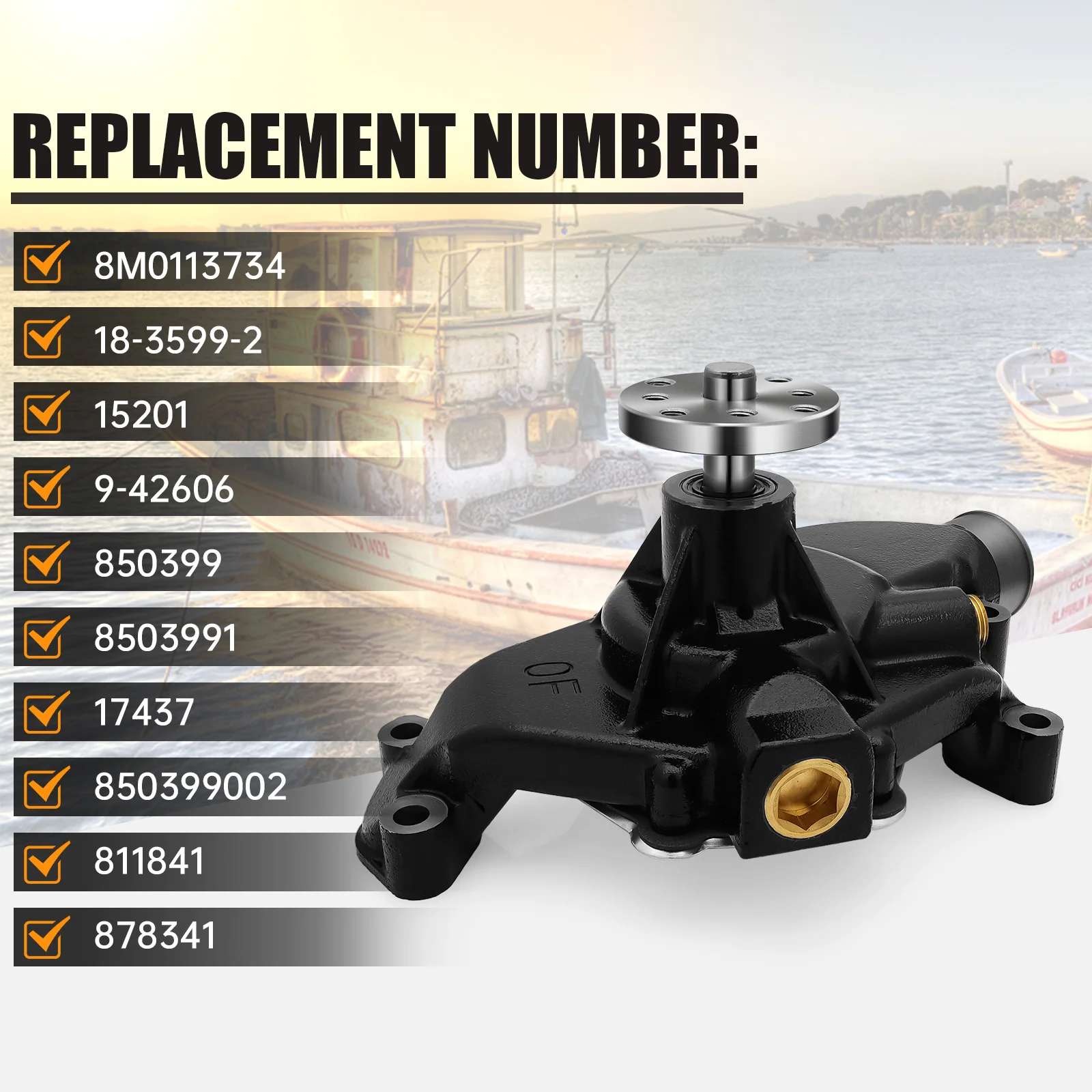 Двигатель циркулирующий водяной насос в сборе для Mercury MerCruiser V6 V8 4.3L 5.0L 5.7L, для VOLVO PENTA 8563645 3853850
Двигатель циркулирующий водяной насос в сборе для Mercury MerCruiser V6 V8 4.3L 5.0L 5.7L, для VOLVO PENTA 8563645 3853850