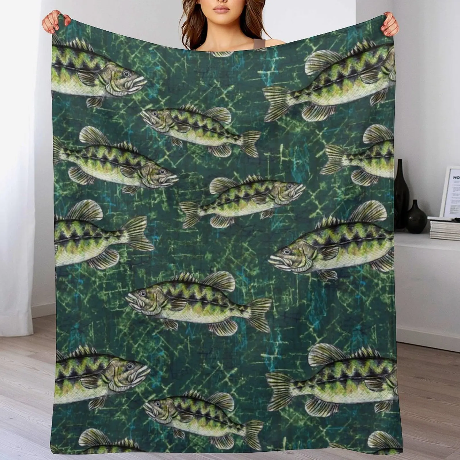 Largemouth Bass Camo Pattern Throw Blanket warm for winter Warm Sofa Throw Softest Blankets
Largemouth Bass Camo Pattern Throw Blanket warm for winter Warm Sofa Throw Softest Blankets