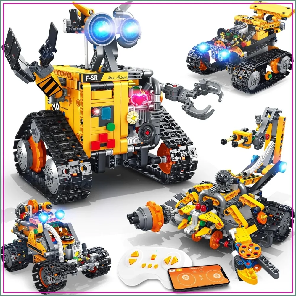4-in-1 Rechargeable Robot Building Kit with Remote & App Control, STEM Coding Toy, 588 Pcs
4-in-1 Rechargeable Robot Building Kit with Remote & App Control, STEM Coding Toy, 588 Pcs