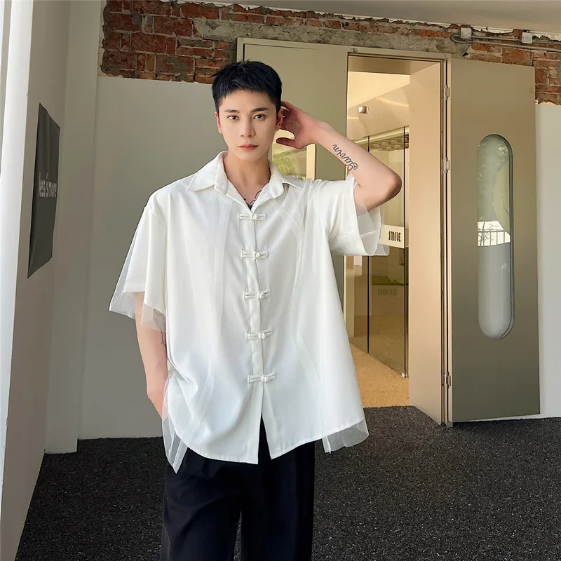 New Chinese Style Summer Loose Men's Fake Two Pieces Mesh T-shirt Casual Turn Down Collar Short Sleeved Male Tops 2024 Fashion
New Chinese Style Summer Loose Men's Fake Two Pieces Mesh T-shirt Casual Turn Down Collar Short Sleeved Male Tops 2024 Fashion