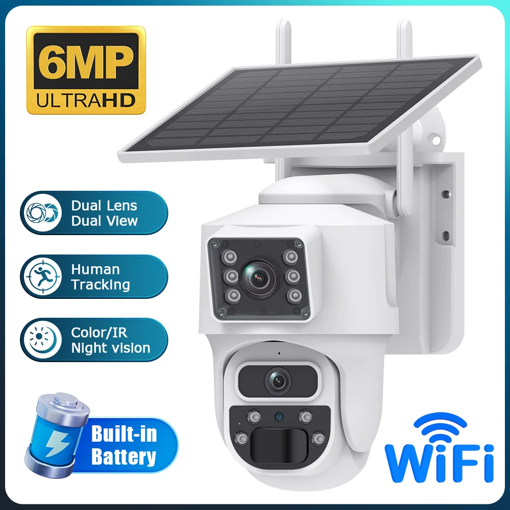 6MP Ubox APP Solar Power Dual Lens 4G/WIFI IP Camera Full Color AI Humanoid Detection Home Security CCTV Monitor
6MP Ubox APP Solar Power Dual Lens 4G/WIFI IP Camera Full Color AI Humanoid Detection Home Security CCTV Monitor