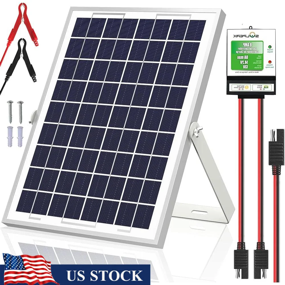10W Solar Panel Charger Kit with 8A Controller 12V Batteries Motorcycles Boats RVs ATVs and More Durable Waterproof Design
10W Solar Panel Charger Kit with 8A Controller 12V Batteries Motorcycles Boats RVs ATVs and More Durable Waterproof Design