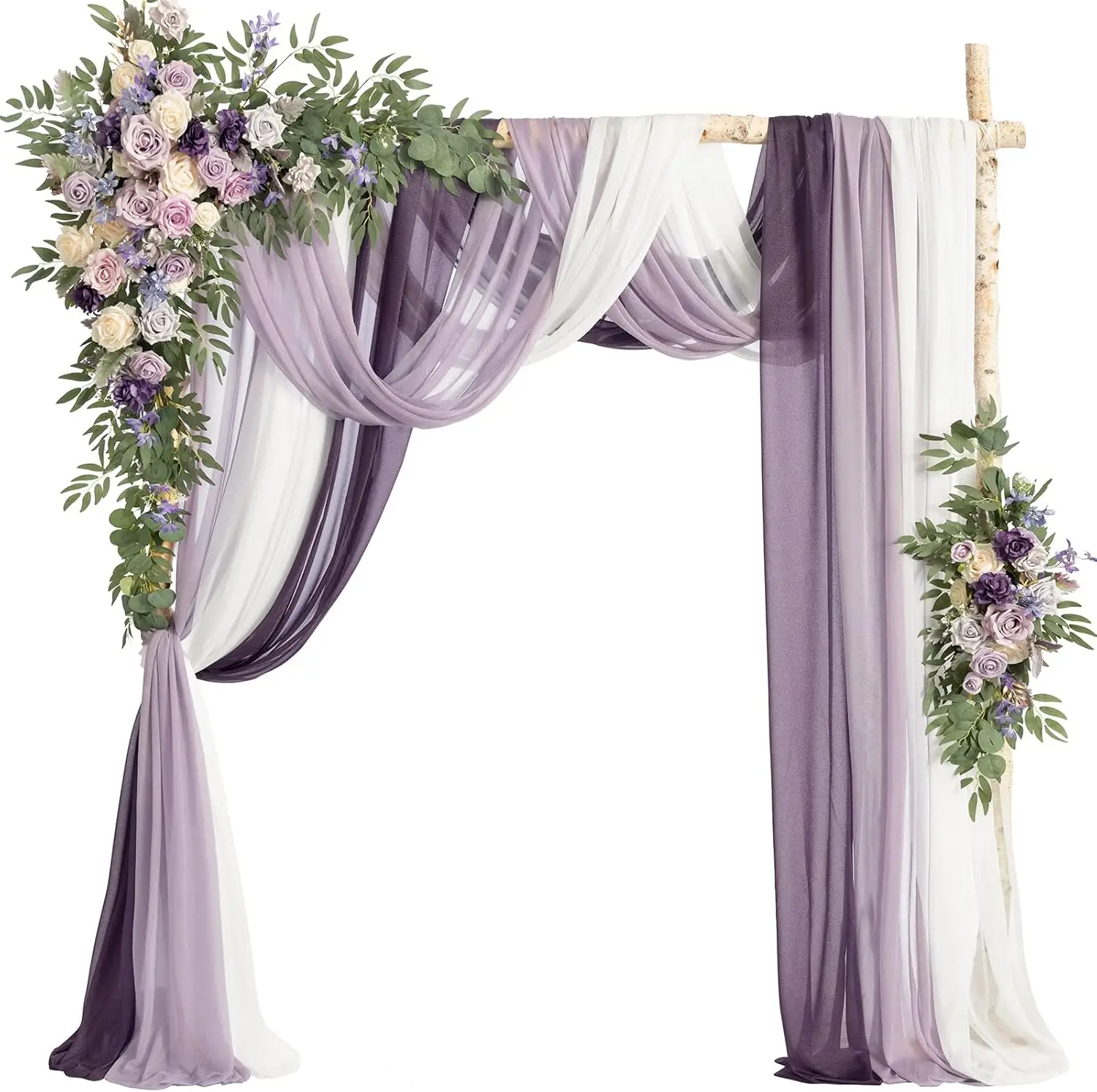 Wedding Arch Flowers with Sheer Drapes Kit - Artificial Purple and Gold Rose Floral Arrangements for Ceremony Backdrop, Arbor De
Wedding Arch Flowers with Sheer Drapes Kit - Artificial Purple and Gold Rose Floral Arrangements for Ceremony Backdrop, Arbor De