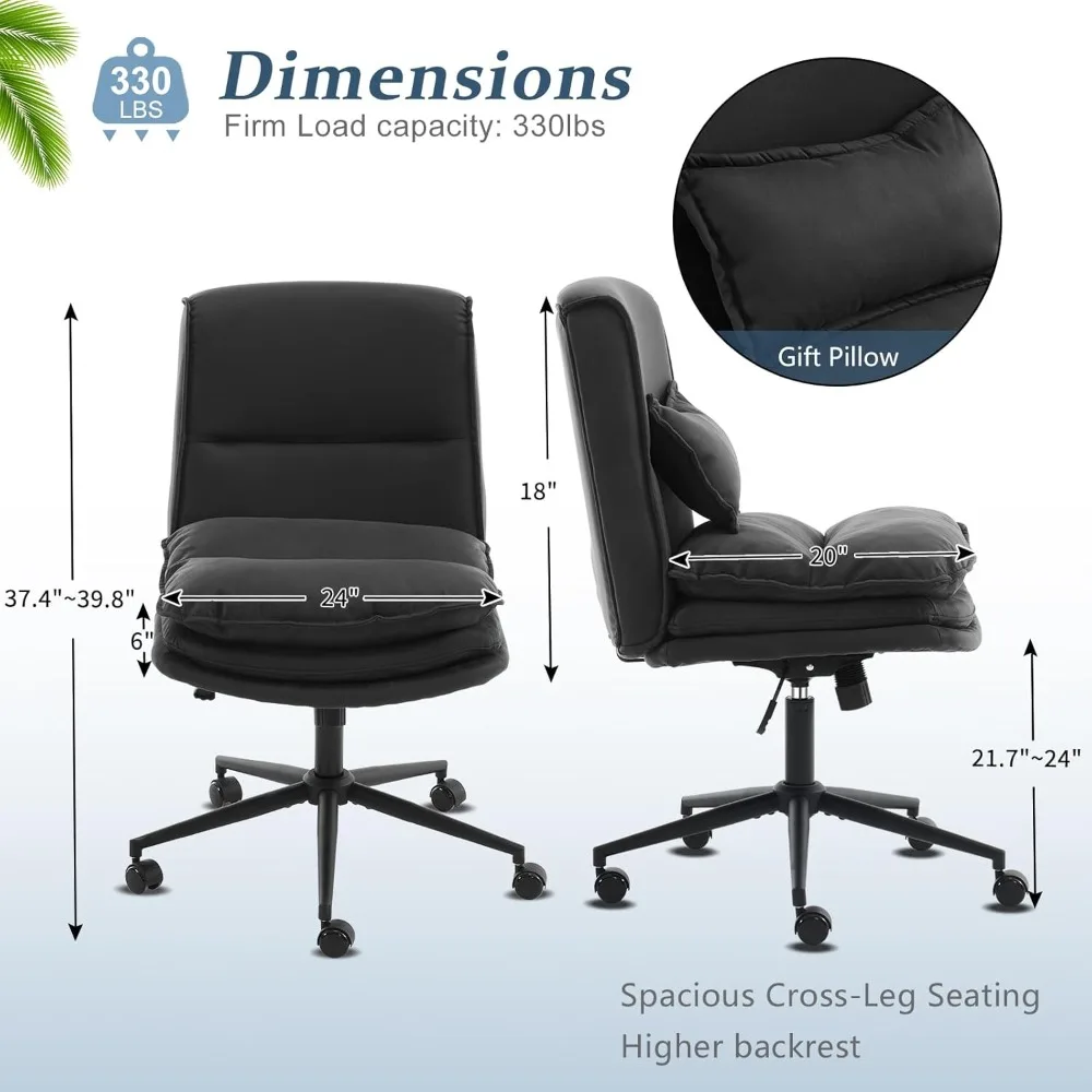 Стул на перекрестных ножках, 18-дюймовый стул для домашнего офиса без подлокотников с высокой спинкой и колесами, широкая регулируемая удобная мягкая подкладка
Стул на перекрестных ножках, 18-дюймовый стул для домашнего офиса без подлокотников с высокой спинкой и колесами, широкая регулируемая удобная мягкая подкладка