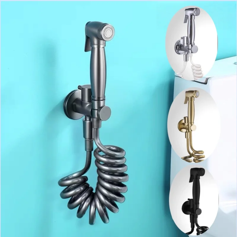 Wall Mounted Toilet Shower Bidet Spray Gun Faucet Set with Spring PVC SS Hose Chrome/Black/Grey Metal Brass for Bathroom
Wall Mounted Toilet Shower Bidet Spray Gun Faucet Set with Spring PVC SS Hose Chrome/Black/Grey Metal Brass for Bathroom