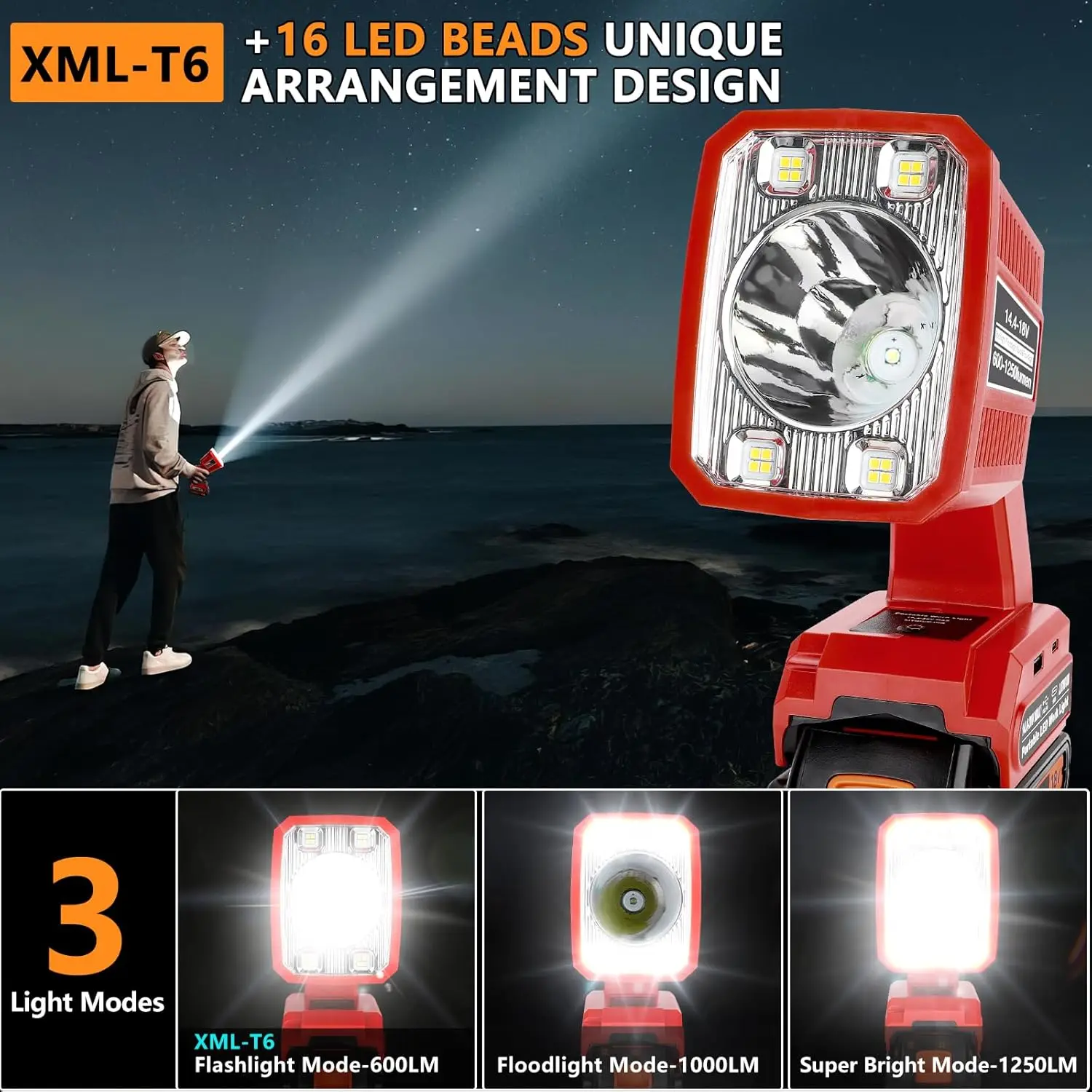 LED Flashlight for Black and Decker 20v Battery 18W LED Work Light Battery Lamp Flood Light Camping Emergency Job Site Lighting 
LED Flashlight for Black and Decker 20v Battery 18W LED Work Light Battery Lamp Flood Light Camping Emergency Job Site Lighting