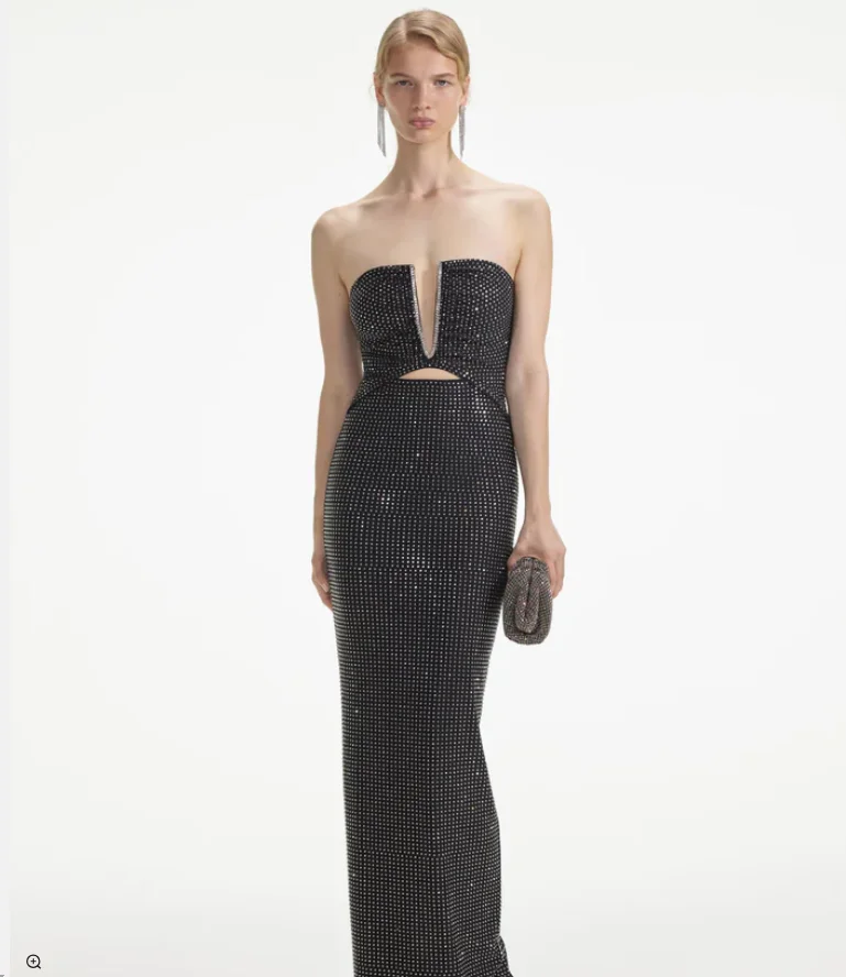 GORAFASHION Rhinestone Strapless Deep V Rear Split Slit Evening & Party Dress Sexy Black Sleeveless Fashion Long dress
GORAFASHION Rhinestone Strapless Deep V Rear Split Slit Evening & Party Dress Sexy Black Sleeveless Fashion Long dress