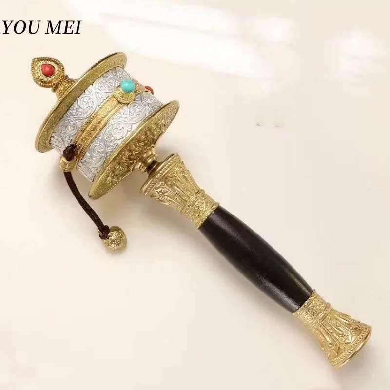 Tibetan Handheld Prayer Wheel,Large Size Solid Wood Hand-Cranked Copper SixCharacter Mantra Wheel Altar Decorative,Buddhist Item
Tibetan Handheld Prayer Wheel,Large Size Solid Wood Hand-Cranked Copper SixCharacter Mantra Wheel Altar Decorative,Buddhist Item