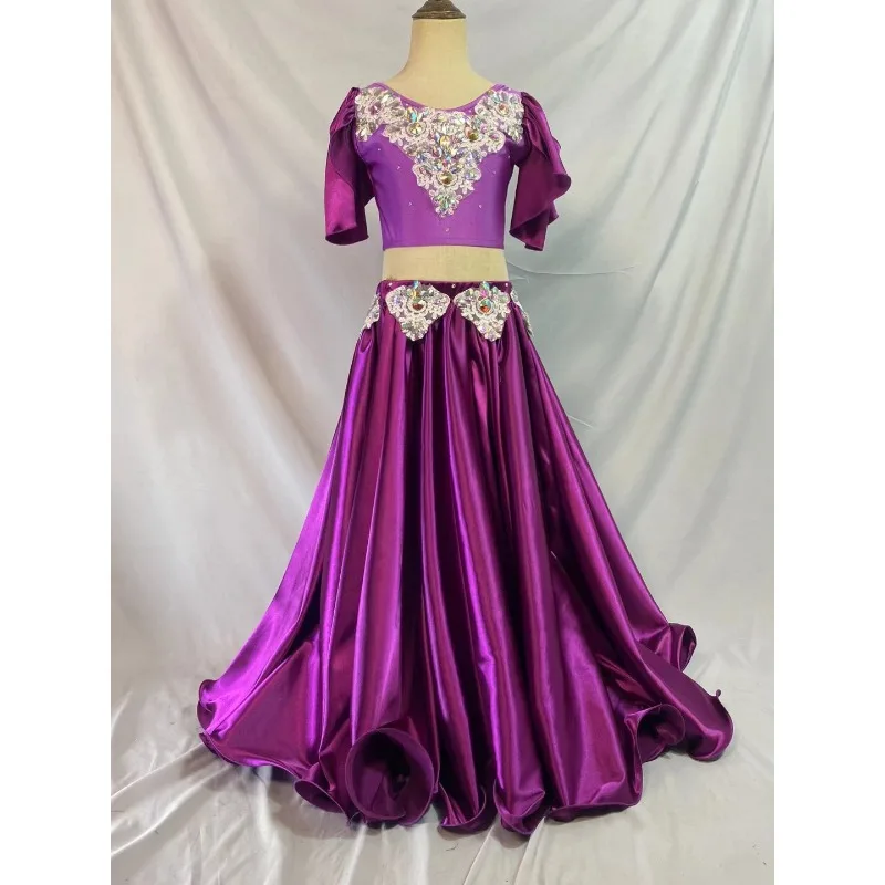 Customized Belly Dance Costume Girl's Big Dress Performance Clothes with Diamond Inlaid Eastern Dance Competition Costume Purple
Customized Belly Dance Costume Girl's Big Dress Performance Clothes with Diamond Inlaid Eastern Dance Competition Costume Purple