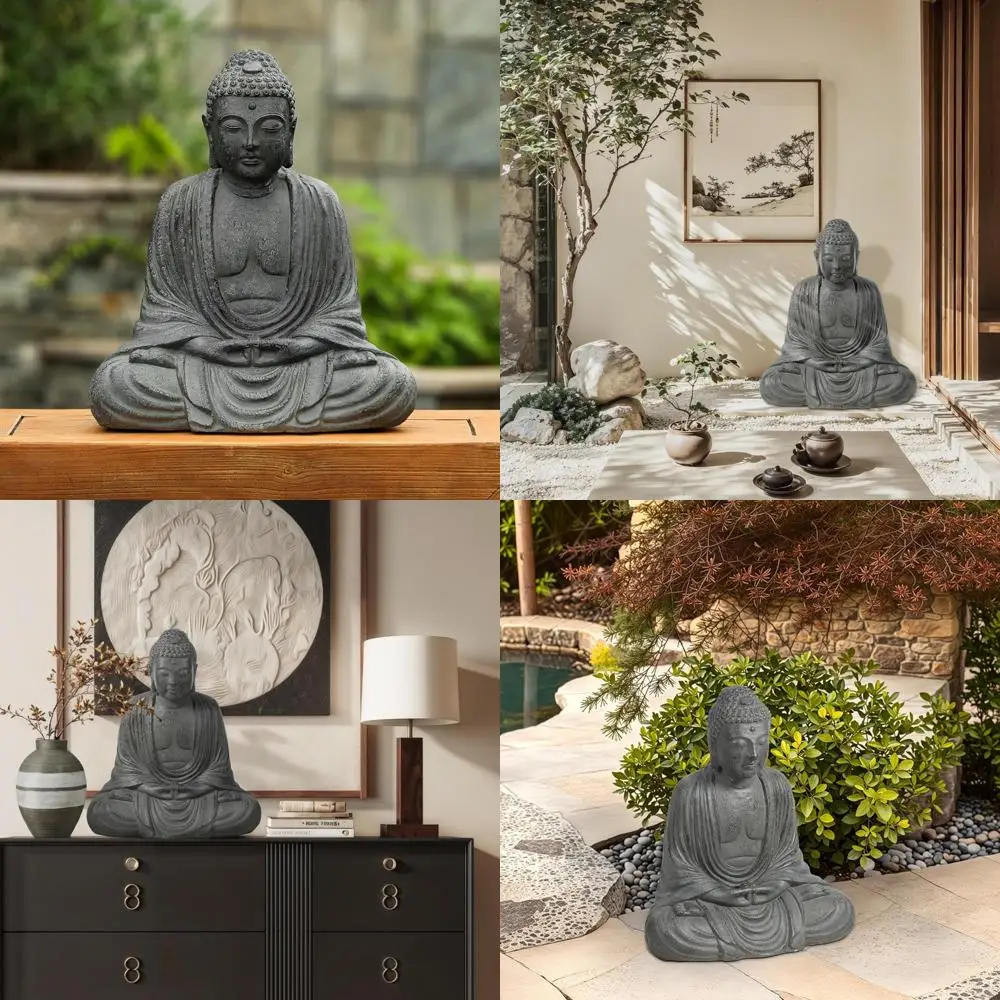 LuxenHome Meditation Buddha Statue: 17-Inch Fiber Stone Zen Garden Sculpture for Outdoor and Indoor Use
LuxenHome Meditation Buddha Statue: 17-Inch Fiber Stone Zen Garden Sculpture for Outdoor and Indoor Use