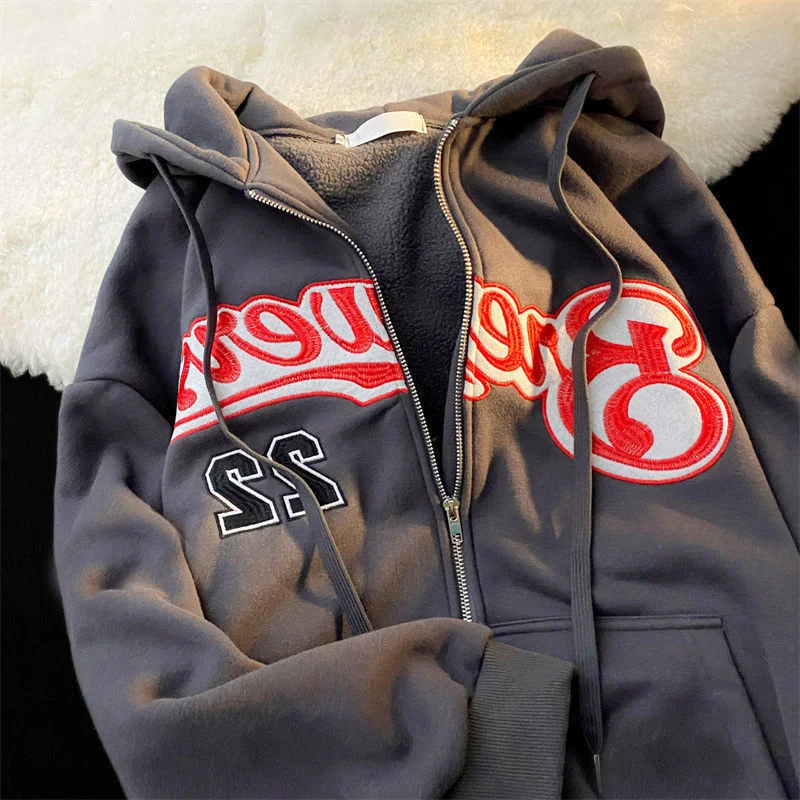 Women Polar Fleece Hoodies Winter Letter Embroidery Hooded Jacket Teens Retro Zipper Long Sleeve Sweatshirts Y2k Clothes
Women Polar Fleece Hoodies Winter Letter Embroidery Hooded Jacket Teens Retro Zipper Long Sleeve Sweatshirts Y2k Clothes
