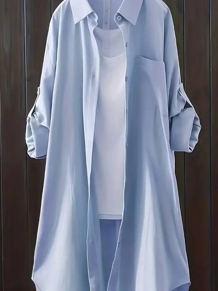 Plus Size Women Breathable Blouse Korean Shirt New Popular Loose Casual Fashion Simple Solid Female Long Sleeved Top Of Clothing
Plus Size Women Breathable Blouse Korean Shirt New Popular Loose Casual Fashion Simple Solid Female Long Sleeved Top Of Clothing