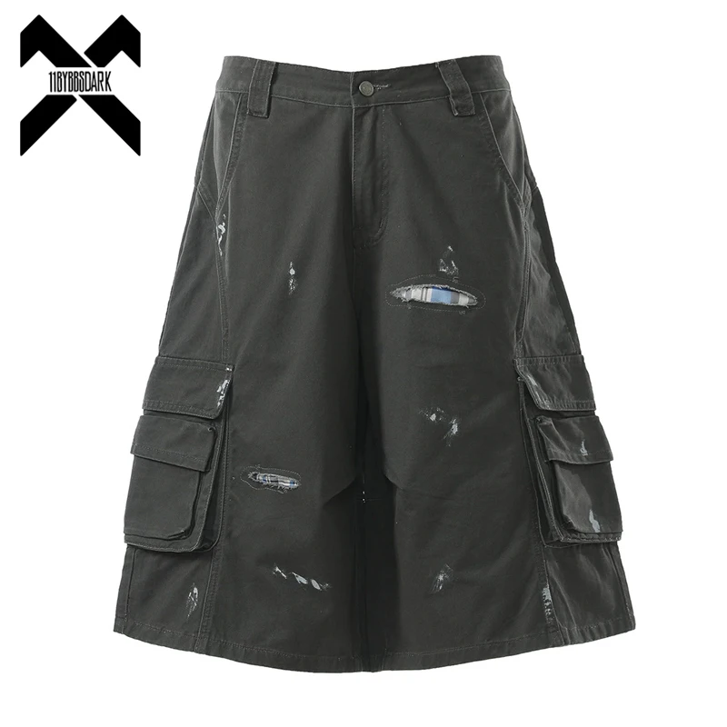 Vintage Streetwear Washed Distressed Cargo Shorts Men Multi Pocket Loose Wide Leg Short Pants Unisex Summer 3/4 Length Pants
Vintage Streetwear Washed Distressed Cargo Shorts Men Multi Pocket Loose Wide Leg Short Pants Unisex Summer 3/4 Length Pants