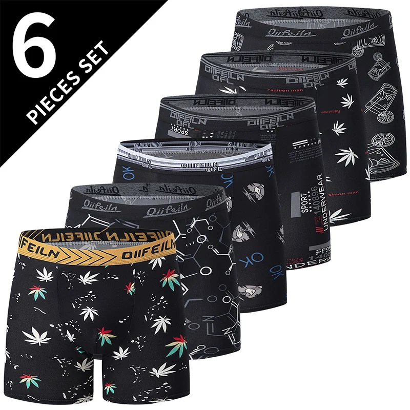 6-pcs Men's Black Maple Leaf Combination Underwear Leisure Sports Running Comfortable Boyshort Joker Loose Plus Size Shorts Teen
6-pcs Men's Black Maple Leaf Combination Underwear Leisure Sports Running Comfortable Boyshort Joker Loose Plus Size Shorts Teen
