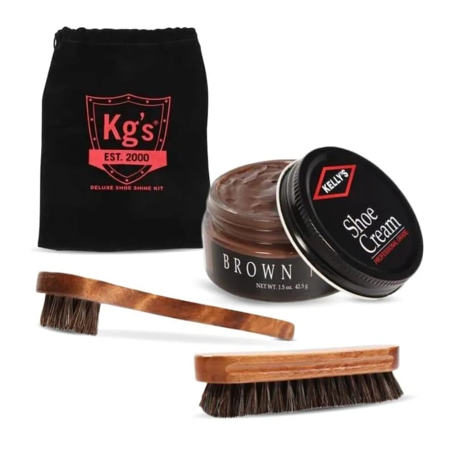 Shoe Shine Kit Includes Polish, Horsehair Brush, Applicator, and Storage Bag
Shoe Shine Kit Includes Polish, Horsehair Brush, Applicator, and Storage Bag