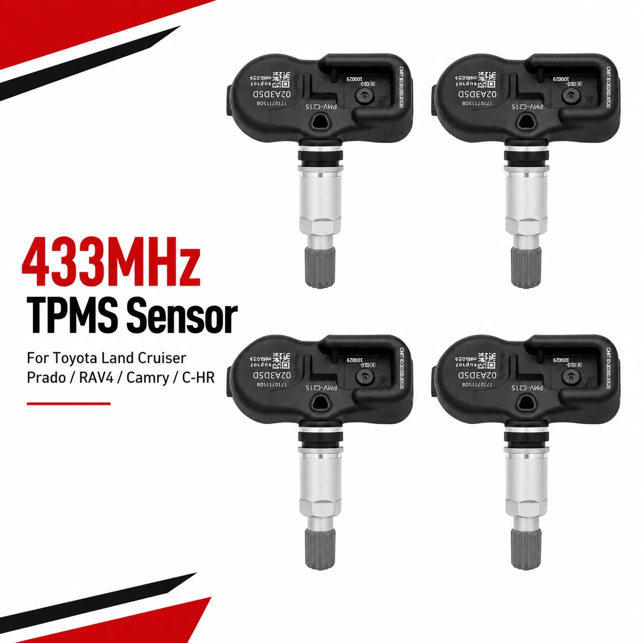 1/4PCS TPMS Sensor 433MHz For Toyota Land Cruiser Prado RAV4 Camry C-HR 42607-48020 PMV-C215
1/4PCS TPMS Sensor 433MHz For Toyota Land Cruiser Prado RAV4 Camry C-HR 42607-48020 PMV-C215