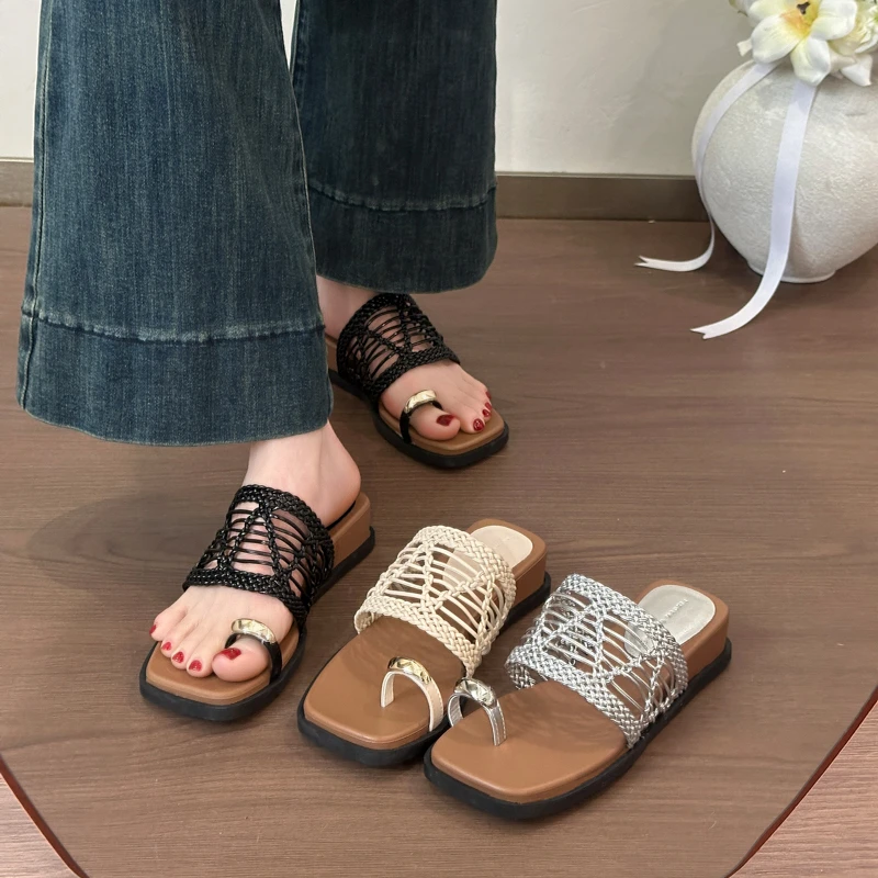 Women Summer Rhinestone Woven Slide Sandals Square Open Toe Flip Flops Soft Sole Breathable Daily Casual Walking Footwear
Women Summer Rhinestone Woven Slide Sandals Square Open Toe Flip Flops Soft Sole Breathable Daily Casual Walking Footwear