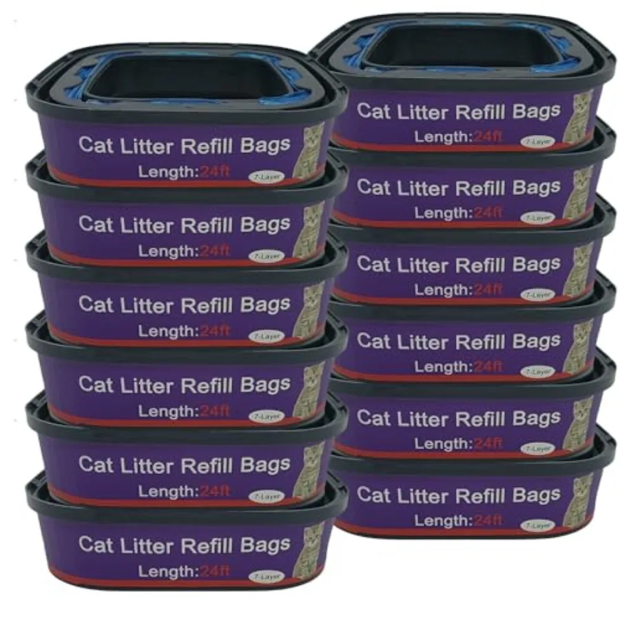 12 Pack Cat Litter Refill Bags Cartridge Compatible with Genie Cat Litter Standard and Plus Pails
12 Pack Cat Litter Refill Bags Cartridge Compatible with Genie Cat Litter Standard and Plus Pails