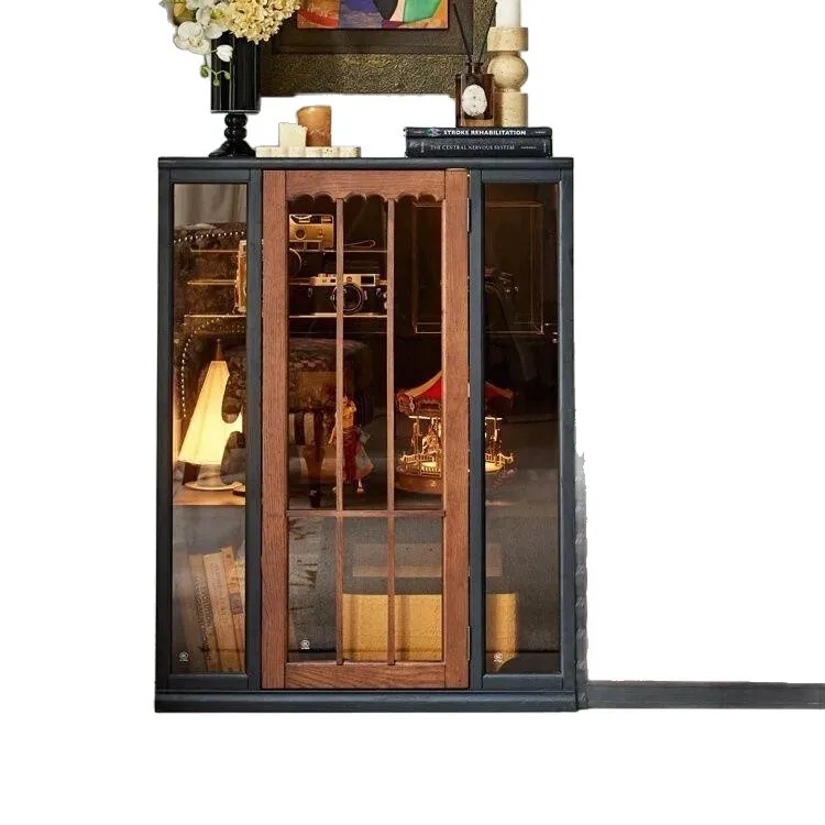 Medieval home display figure display glass cabinet French retro solid wood TV side cabinet
Medieval home display figure display glass cabinet French retro solid wood TV side cabinet