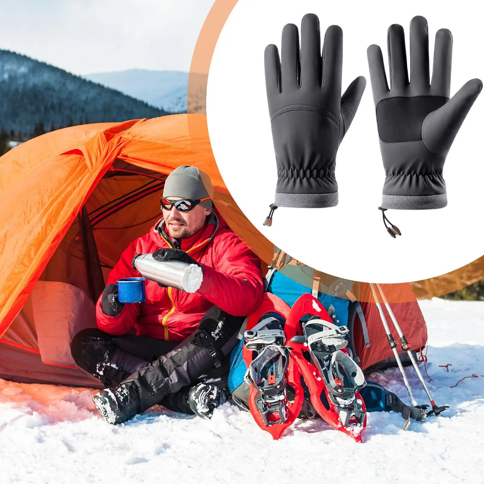 Велосипедные перчатки, утолщенные снежные варежки, ветрозащитные перчатки с 5 пальцами для кемпинга, мотоцикла, охоты, тренировок, велоспорта, катания на лыжах 
Велосипедные перчатки, утолщенные снежные варежки, ветрозащитные перчатки с 5 пальцами для кемпинга, мотоцикла, охоты, тренировок, велоспорта, катания на лыжах