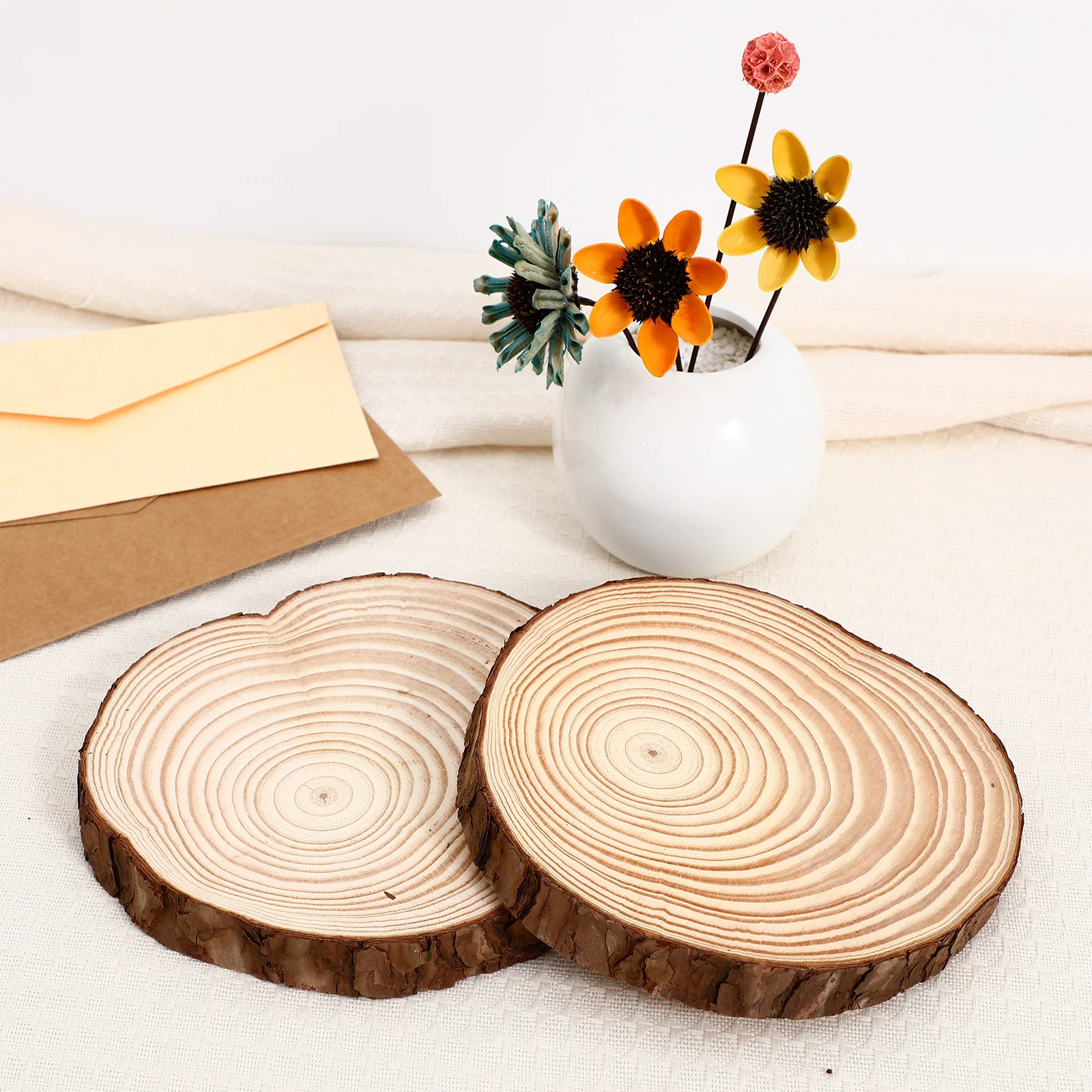 2pcs Unfinished Wood Slices Round Wooden Discs Rustic Craft Supplies For Diy Painting Carving Home Decor Coasters Centerpieces
2pcs Unfinished Wood Slices Round Wooden Discs Rustic Craft Supplies For Diy Painting Carving Home Decor Coasters Centerpieces