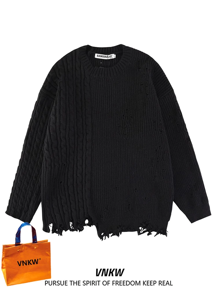 Trendy American k round Ne Color Hole Knitwear Men's Autumn Winter Lazy Sle Couple's Loose Fit Knitted Top
Trendy American k round Ne Color Hole Knitwear Men's Autumn Winter Lazy Sle Couple's Loose Fit Knitted Top