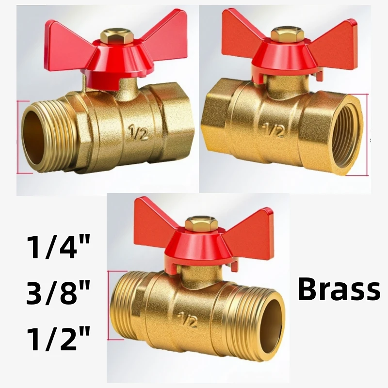 With Butterfly Handle 1/4" 3/8" 1/2" Female To Female Thread Two Way Brass Shut Off Ball Valve for Fuel Gas Water Oil Air
With Butterfly Handle 1/4" 3/8" 1/2" Female To Female Thread Two Way Brass Shut Off Ball Valve for Fuel Gas Water Oil Air