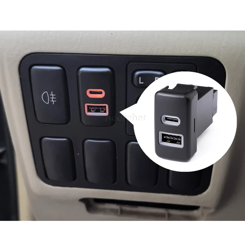1 шт., автомобильное зарядное устройство, двойная USB-розетка PD Type C, адаптер питания для телефона для Toyota old LC120 Prado
1 шт., автомобильное зарядное устройство, двойная USB-розетка PD Type C, адаптер питания для телефона для Toyota old LC120 Prado