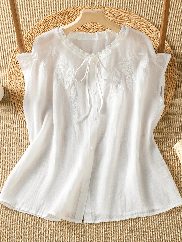 Korean Style Embroidered Lace Patchwork Shirt Women's Summer New Gentle Age Reducing Fly Sleeve Belted Top Breathable Cotton ...
Korean Style Embroidered Lace Patchwork Shirt Women's Summer New Gentle Age Reducing Fly Sleeve Belted Top Breathable Cotton ...