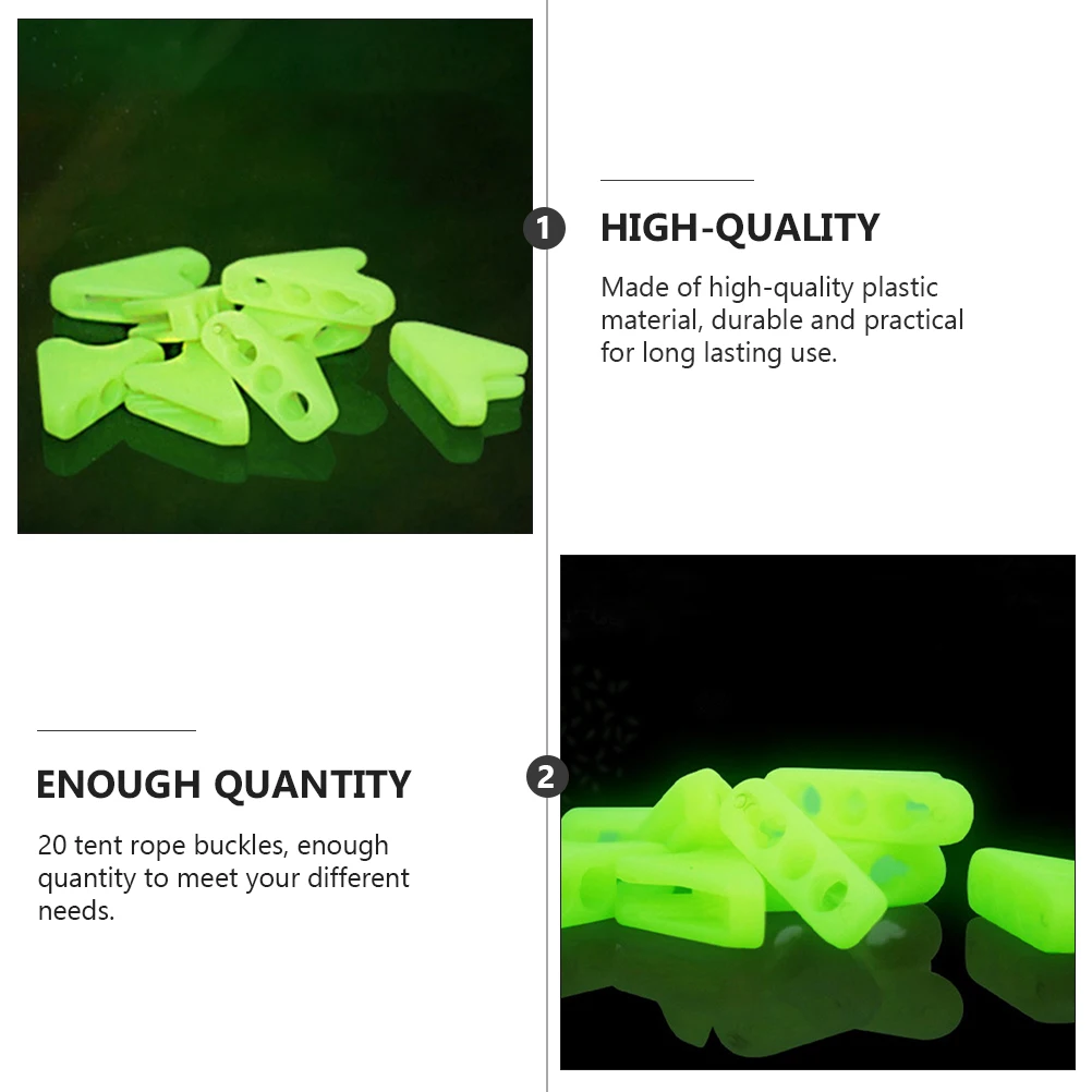 20 Pcs Fluorescent Tent Rope Buckles Durable Plastic Camping Hiking Accessories Triangle Design Safety
20 Pcs Fluorescent Tent Rope Buckles Durable Plastic Camping Hiking Accessories Triangle Design Safety