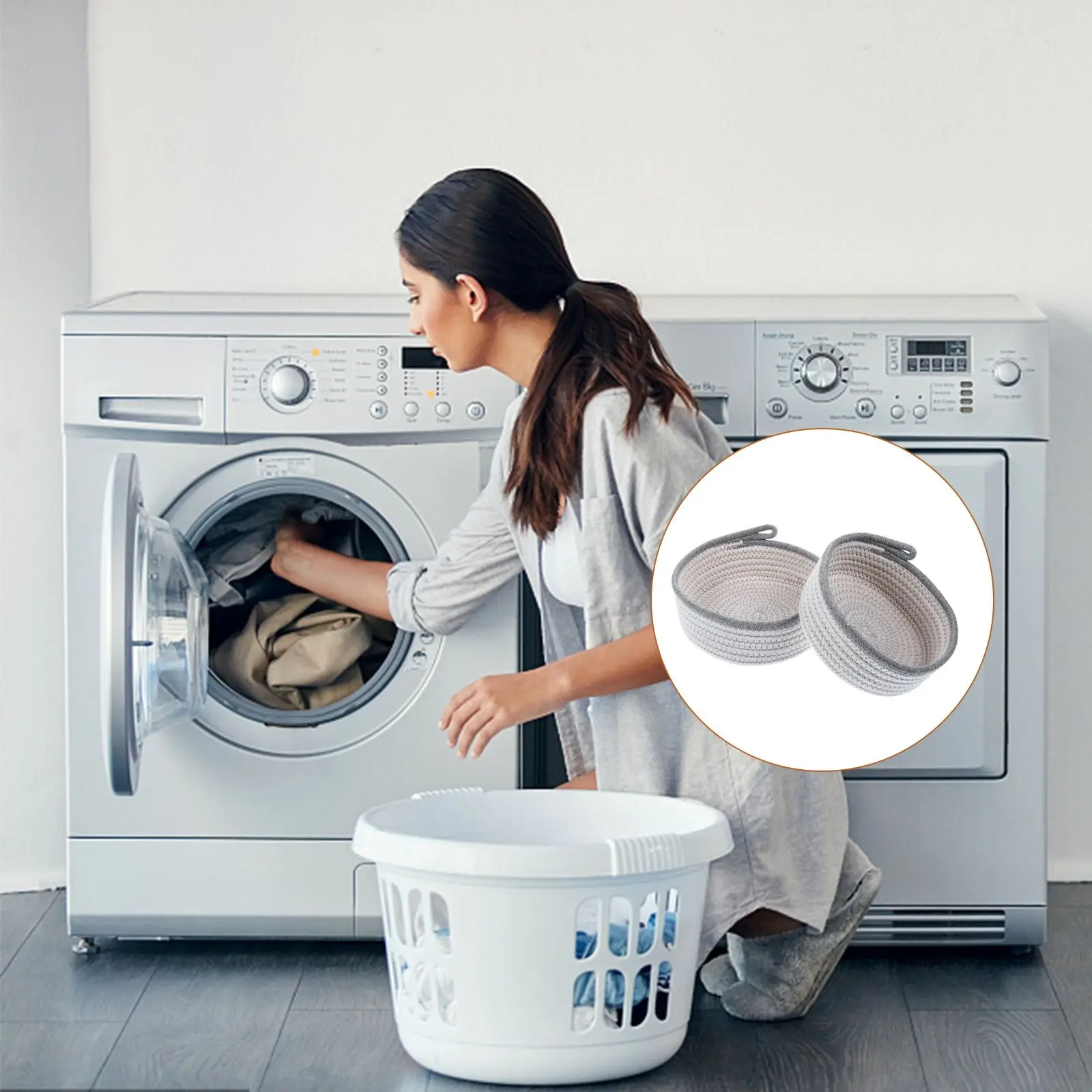 2 Pcs Cotton Woven Baskets Storage Container Home Decor Portable Basket Sundries ganizer Nordic Style Simple House Apartment
2 Pcs Cotton Woven Baskets Storage Container Home Decor Portable Basket Sundries ganizer Nordic Style Simple House Apartment