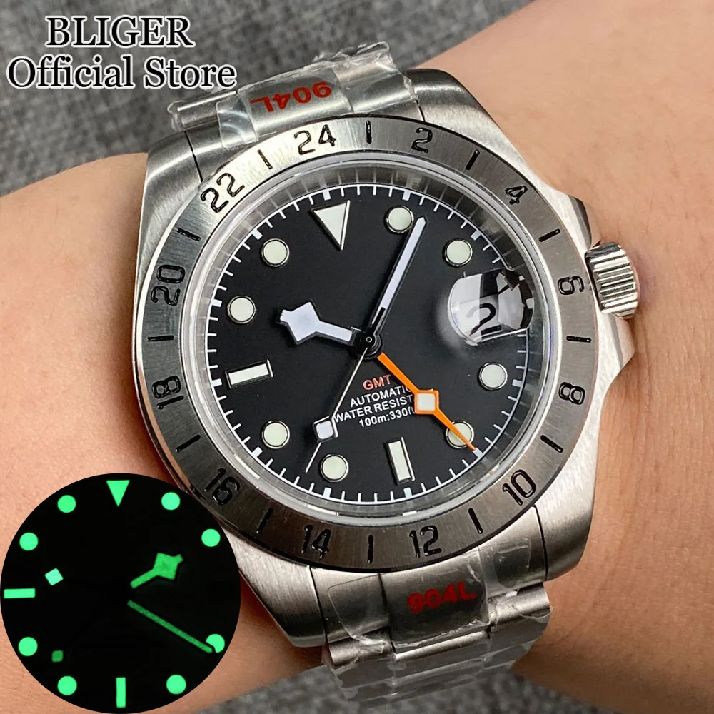 Мужские автоматические часы BLIGER NH34 GMT черный синий белый циферблат сапфировое стекло браслет из нержавеющей стали роскошные новые часы Montres
Мужские автоматические часы BLIGER NH34 GMT черный синий белый циферблат сапфировое стекло браслет из нержавеющей стали роскошные новые часы Montres