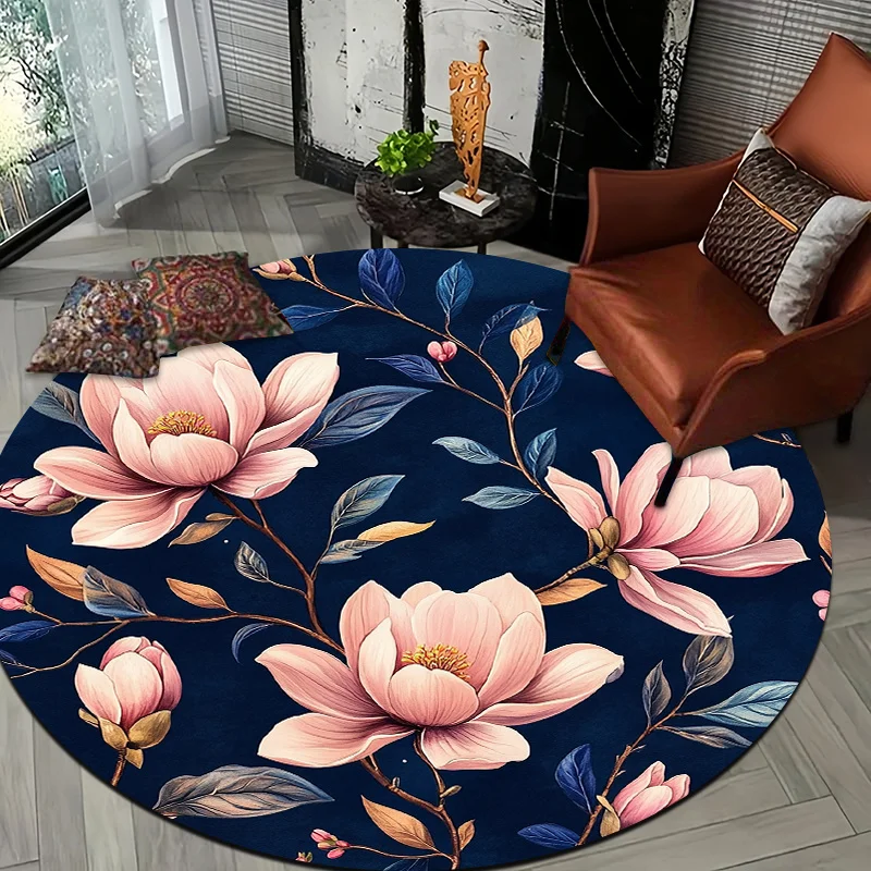 Retro floral art theme Flannel-printed round floor mats are slip-resistant Suitable living room bedroom terrace garden carpets
Retro floral art theme Flannel-printed round floor mats are slip-resistant Suitable living room bedroom terrace garden carpets