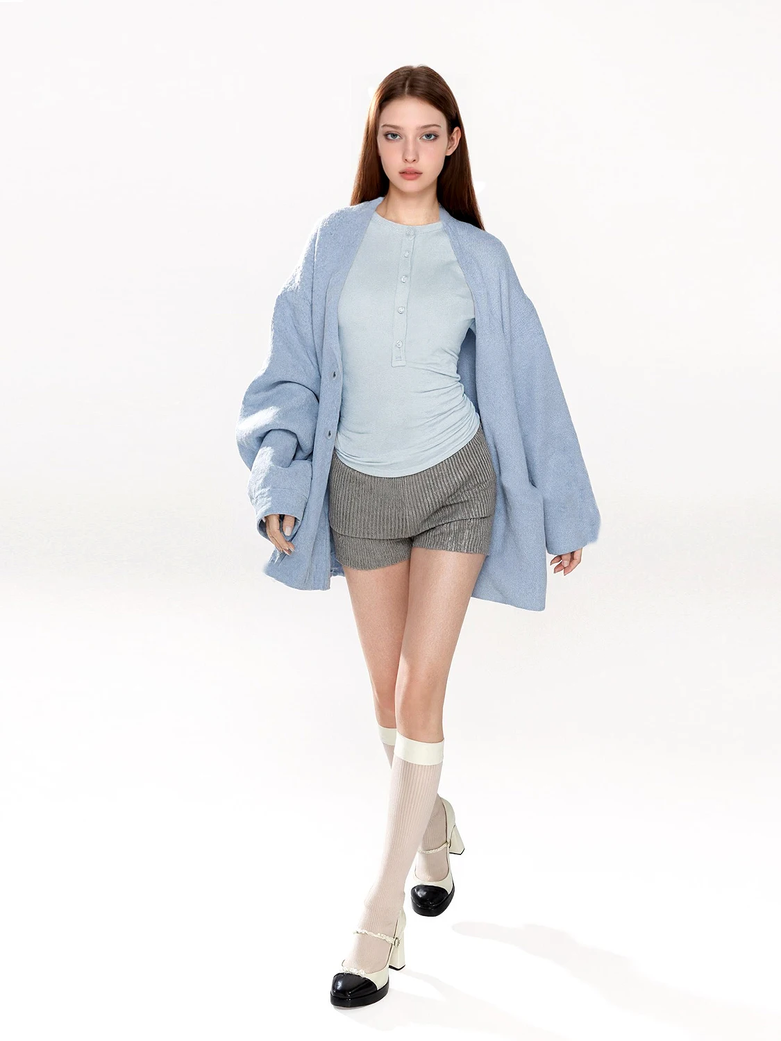 Женский свободный вязаный кардиган Sundayam Thiened, повседневный, в стиле оверсайз, небесно-голубой, с V-образным вырезом, длинными рукавами
Женский свободный вязаный кардиган Sundayam Thiened, повседневный, в стиле оверсайз, небесно-голубой, с V-образным вырезом, длинными рукавами