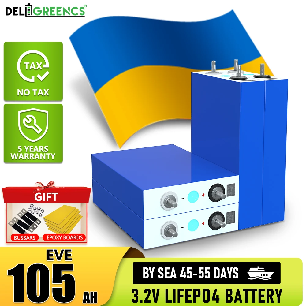 105Ah Lifepo4 Lithium-ion Phosphate Battery Rechargeable Prismatic Cell 12V 24V 48V for RV EV Solar Storage Golfcart Camping
105Ah Lifepo4 Lithium-ion Phosphate Battery Rechargeable Prismatic Cell 12V 24V 48V for RV EV Solar Storage Golfcart Camping